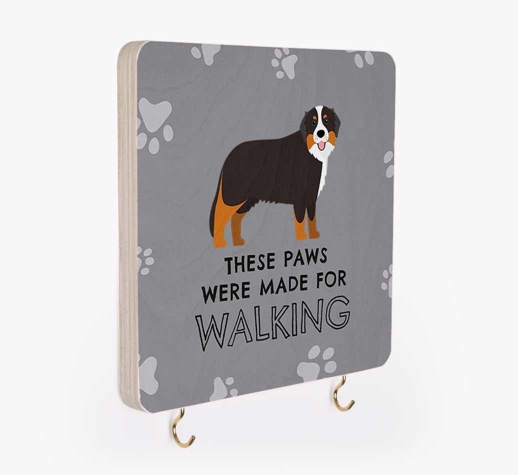 'These Paws Are Made for Walking' - Personalized {breedFullName} Lead & Collar Hanger