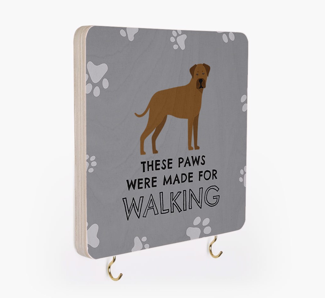 'These Paws Are Made for Walking' - Personalized {breedFullName} Lead & Collar Hanger