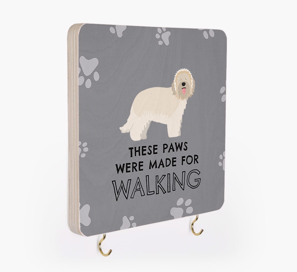 'These Paws Are Made for Walking' - Personalized {breedFullName} Lead & Collar Hanger