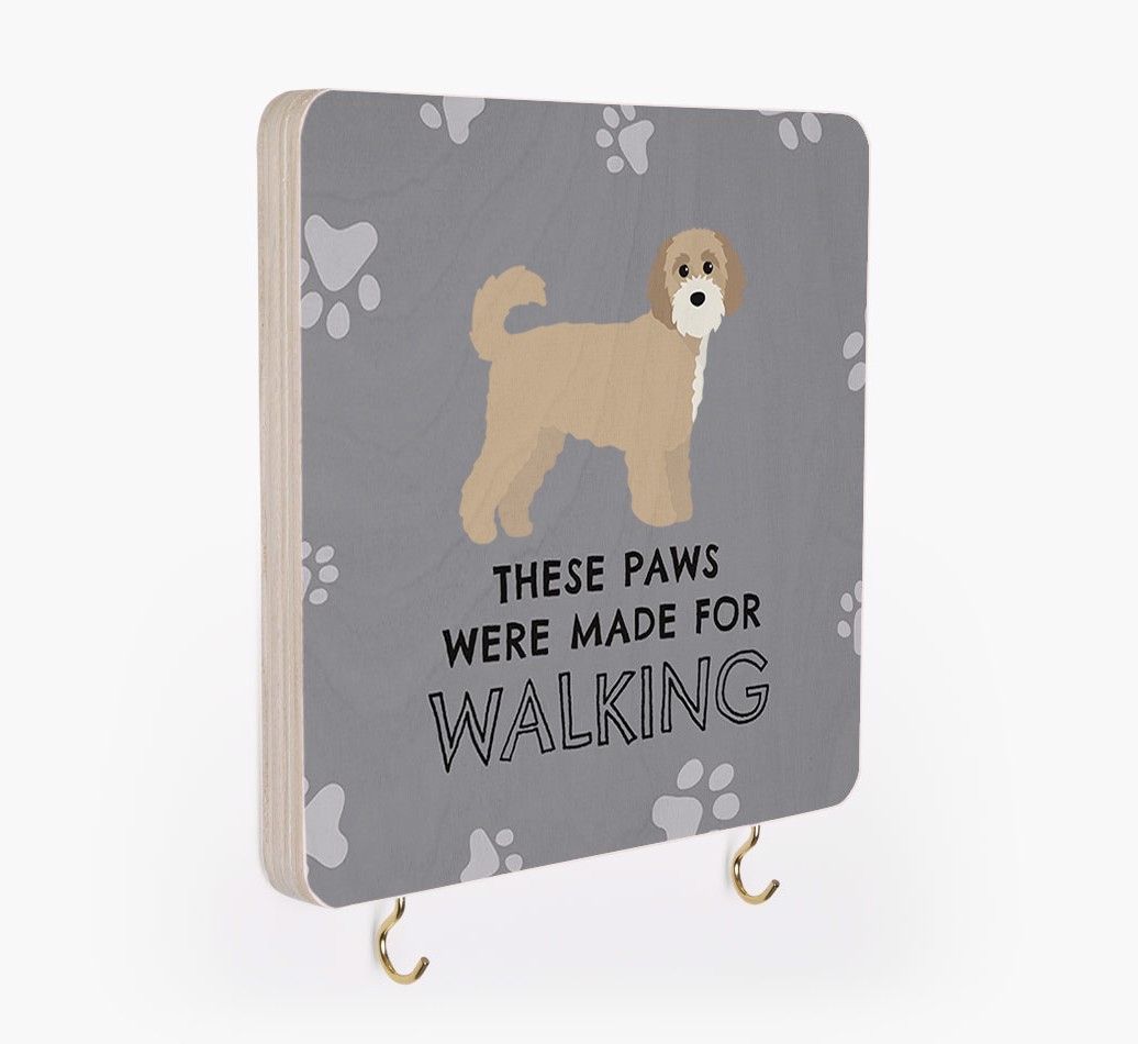 'These Paws Are Made for Walking' - Personalized {breedFullName} Lead & Collar Hanger