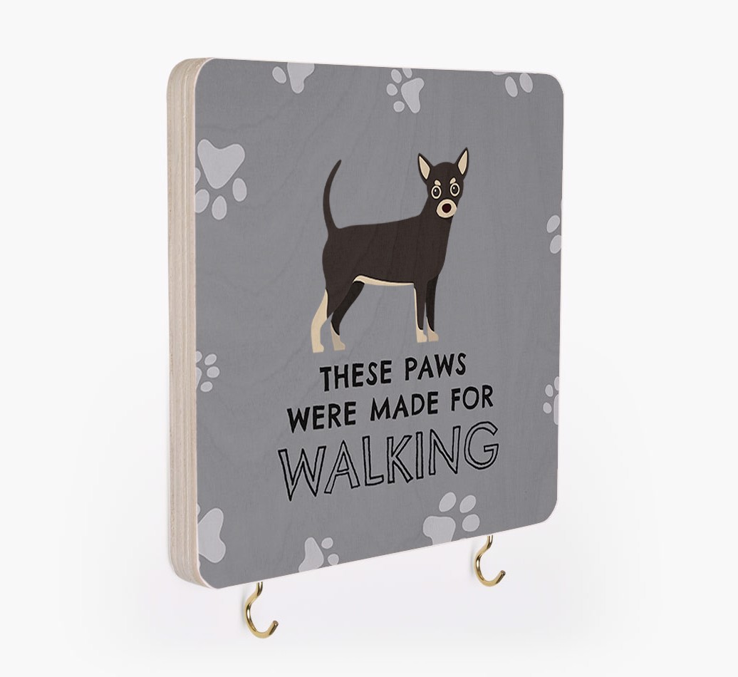 'These Paws Are Made for Walking' - Personalized {breedFullName} Lead & Collar Hanger