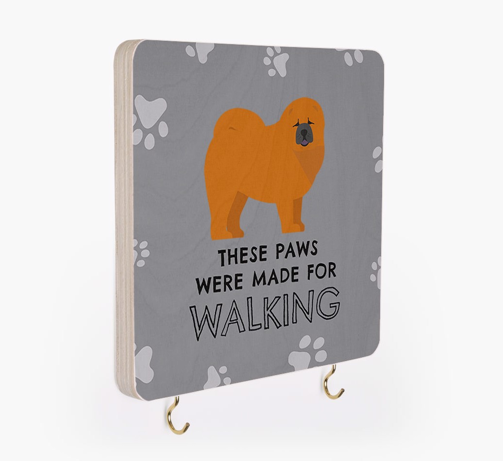 'These Paws Are Made for Walking' - Personalized {breedFullName} Lead & Collar Hanger