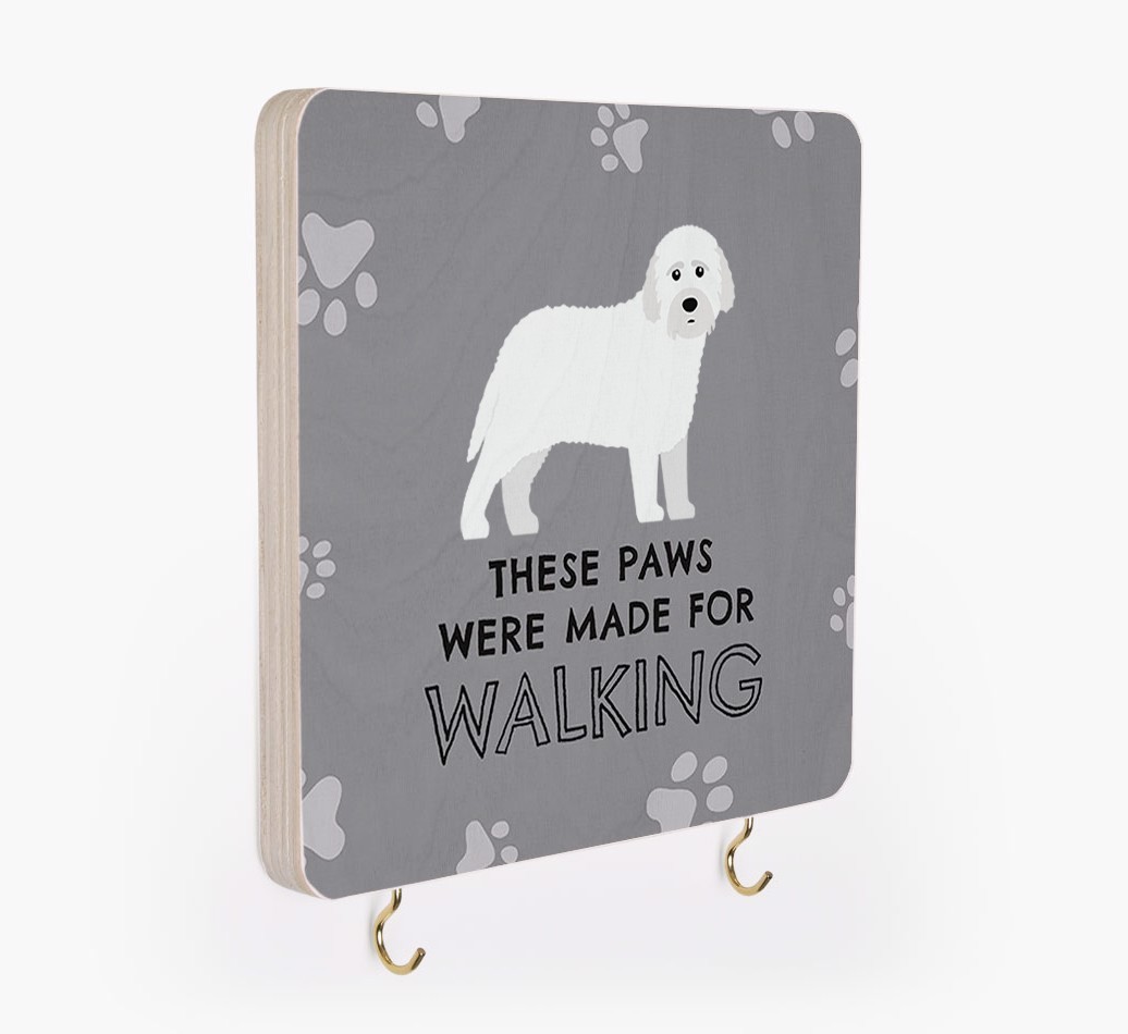 'These Paws Are Made for Walking' - Personalized {breedFullName} Lead & Collar Hanger