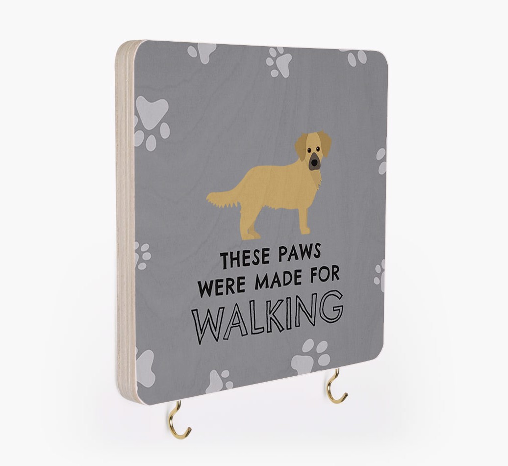 'These Paws Are Made for Walking' - Personalized {breedFullName} Lead & Collar Hanger