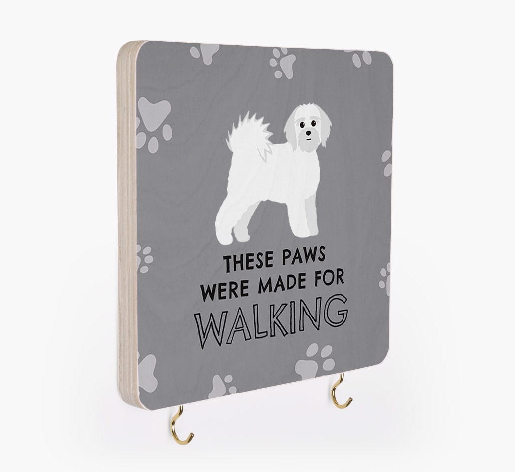 'These Paws Are Made for Walking' - Personalized {breedFullName} Lead & Collar Hanger