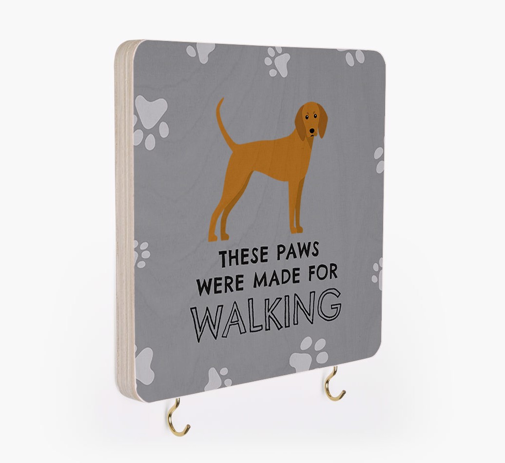 'These Paws Are Made for Walking' - Personalized {breedFullName} Lead & Collar Hanger