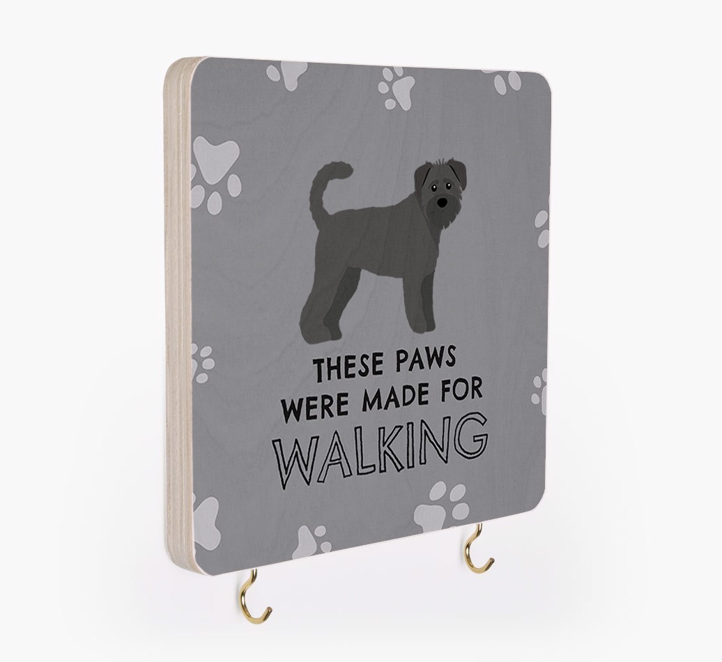 'These Paws Are Made for Walking' - Personalized {breedFullName} Lead & Collar Hanger