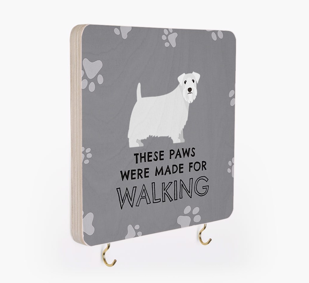 'These Paws Are Made for Walking' - Personalized {breedFullName} Lead & Collar Hanger