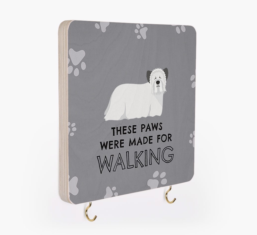 'These Paws Are Made for Walking' - Personalized {breedFullName} Lead & Collar Hanger