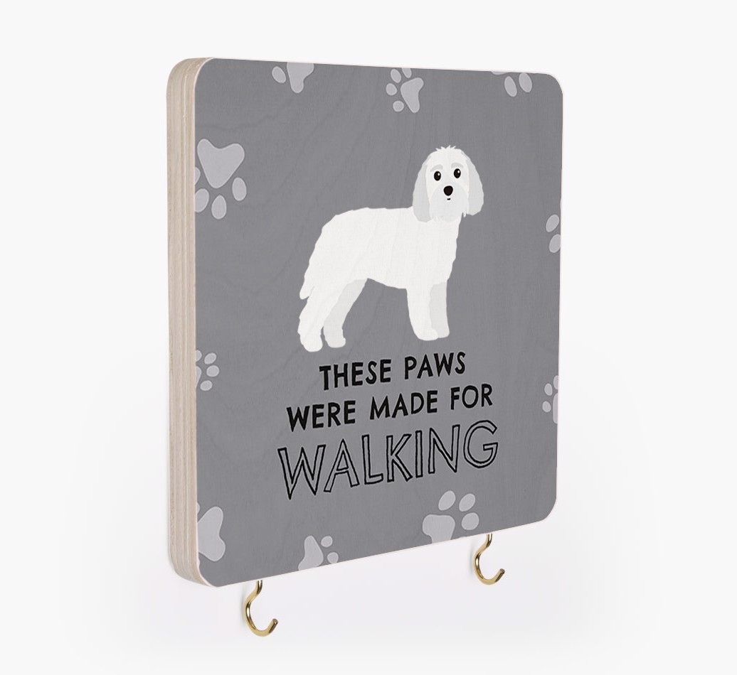 'These Paws Are Made for Walking' - Personalized {breedFullName} Lead & Collar Hanger