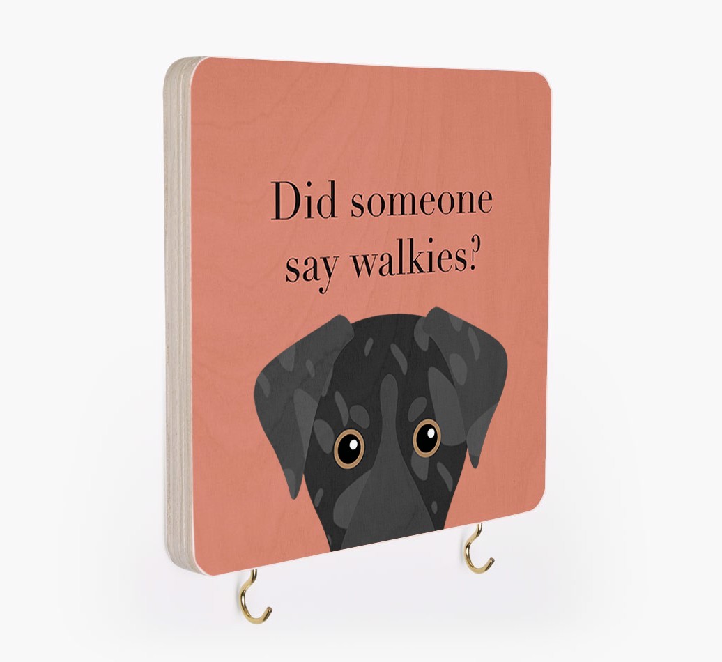 'Did Someone Say Walkies?' - Personalized {breedFullName} Lead & Collar Hanger