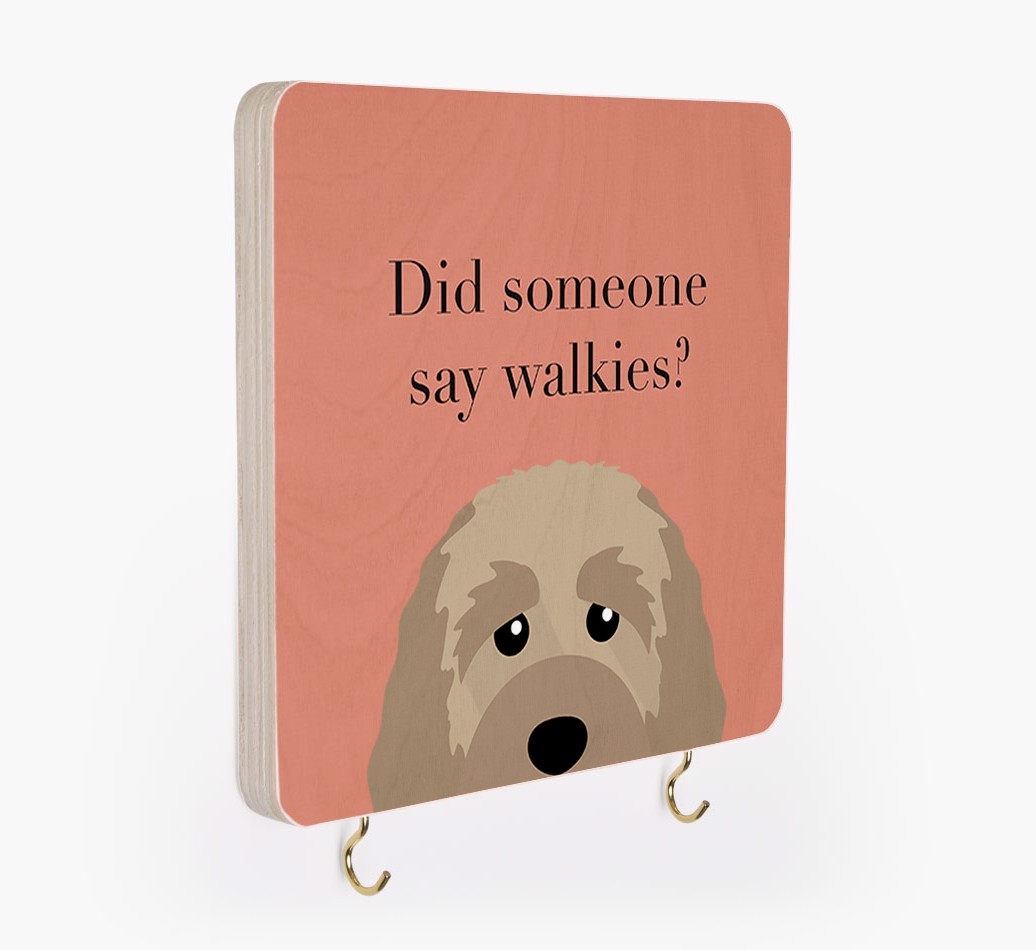 'Did Someone Say Walkies?' - Personalized {breedFullName} Lead & Collar Hanger