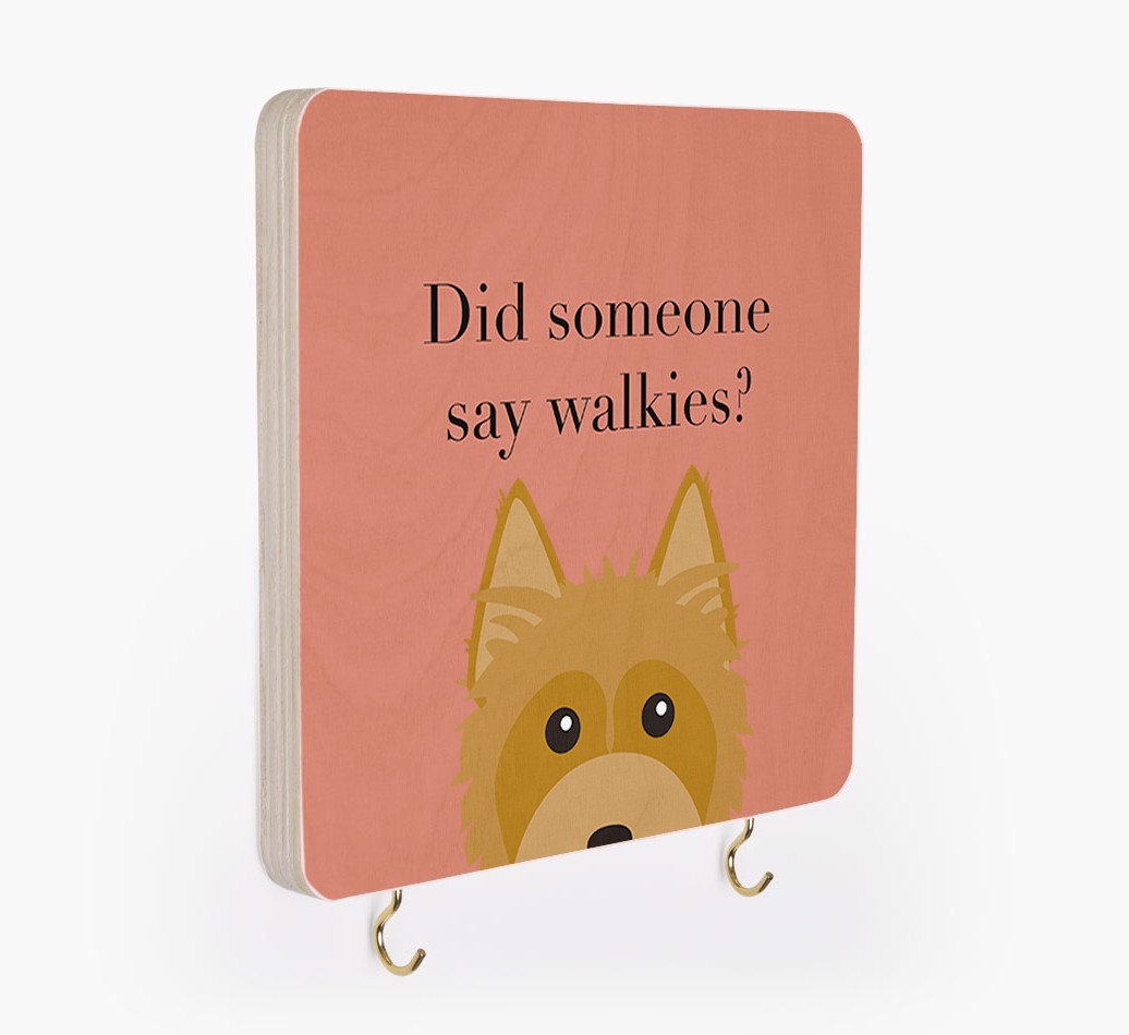 'Did Someone Say Walkies?' - Personalized {breedFullName} Lead & Collar Hanger