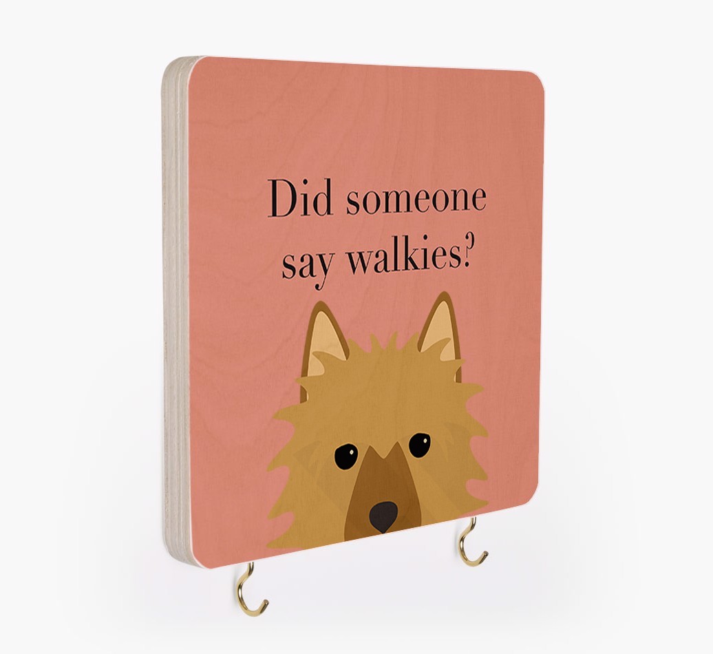 'Did Someone Say Walkies?' - Personalized {breedFullName} Lead & Collar Hanger