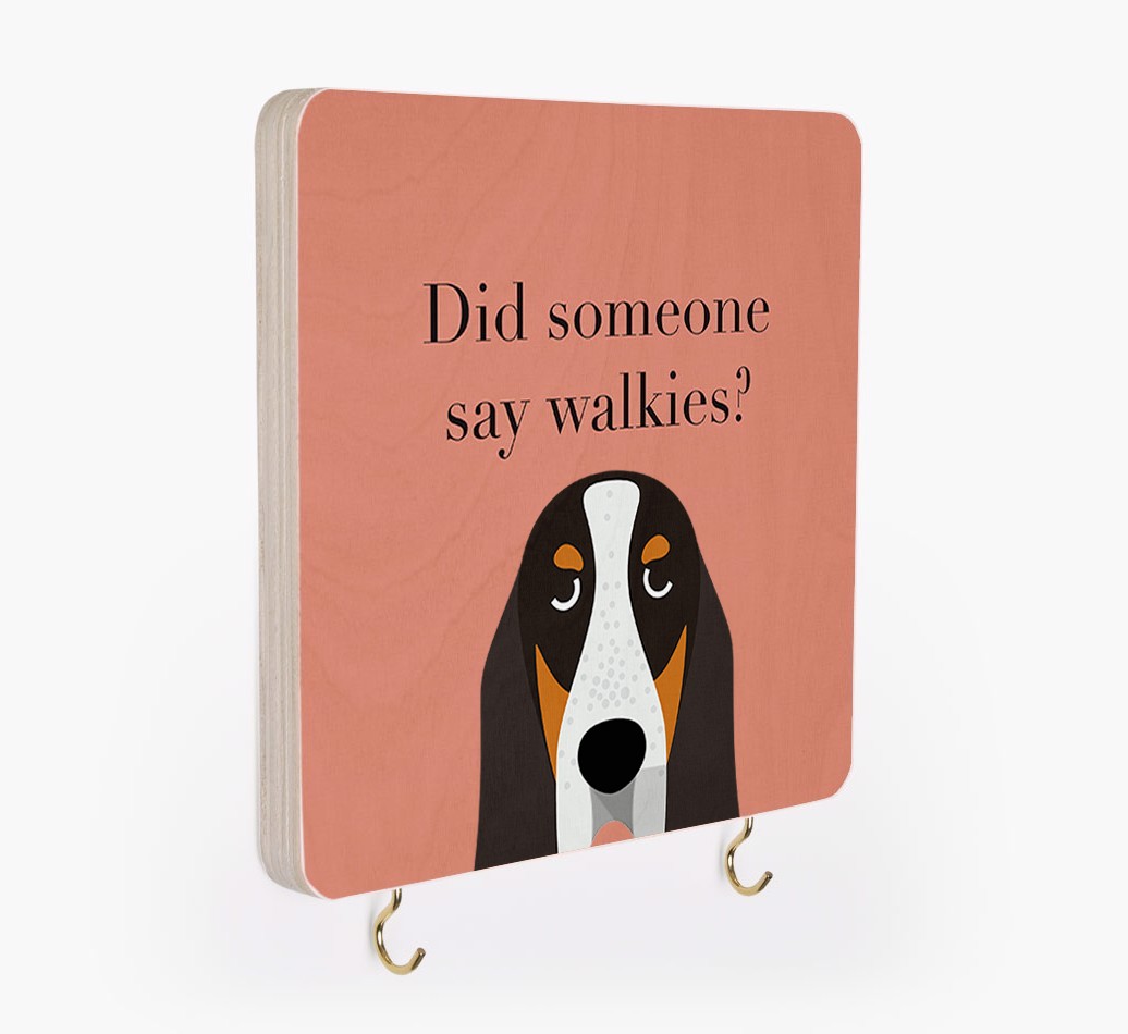 'Did Someone Say Walkies?' - Personalized {breedFullName} Lead & Collar Hanger