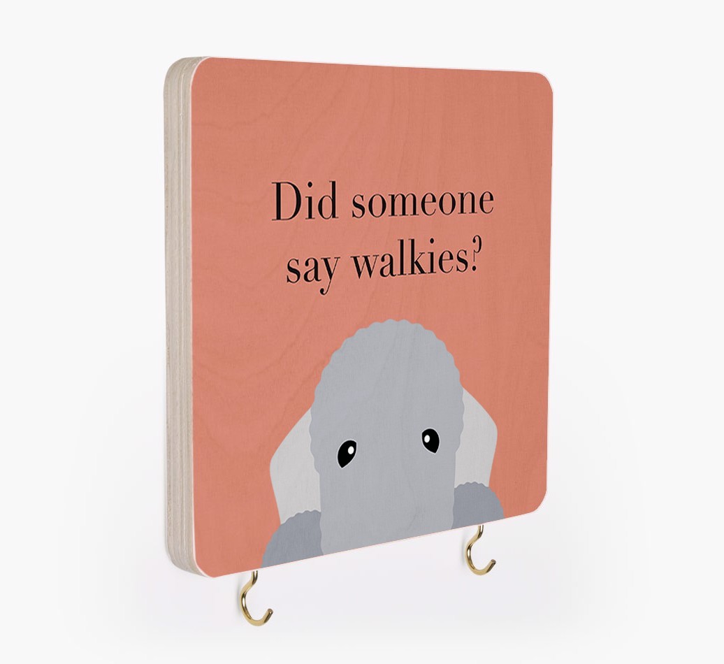 'Did Someone Say Walkies?' - Personalized {breedFullName} Lead & Collar Hanger