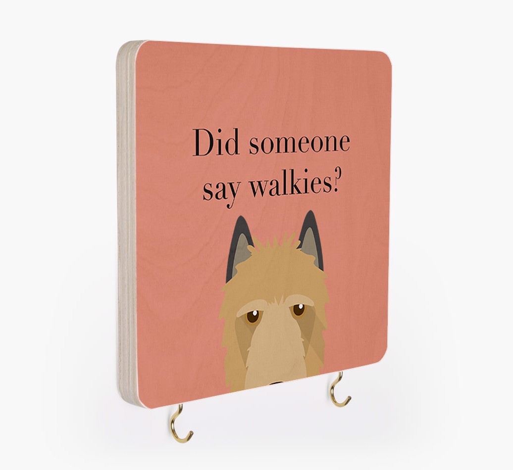 'Did Someone Say Walkies?' - Personalized {breedFullName} Lead & Collar Hanger