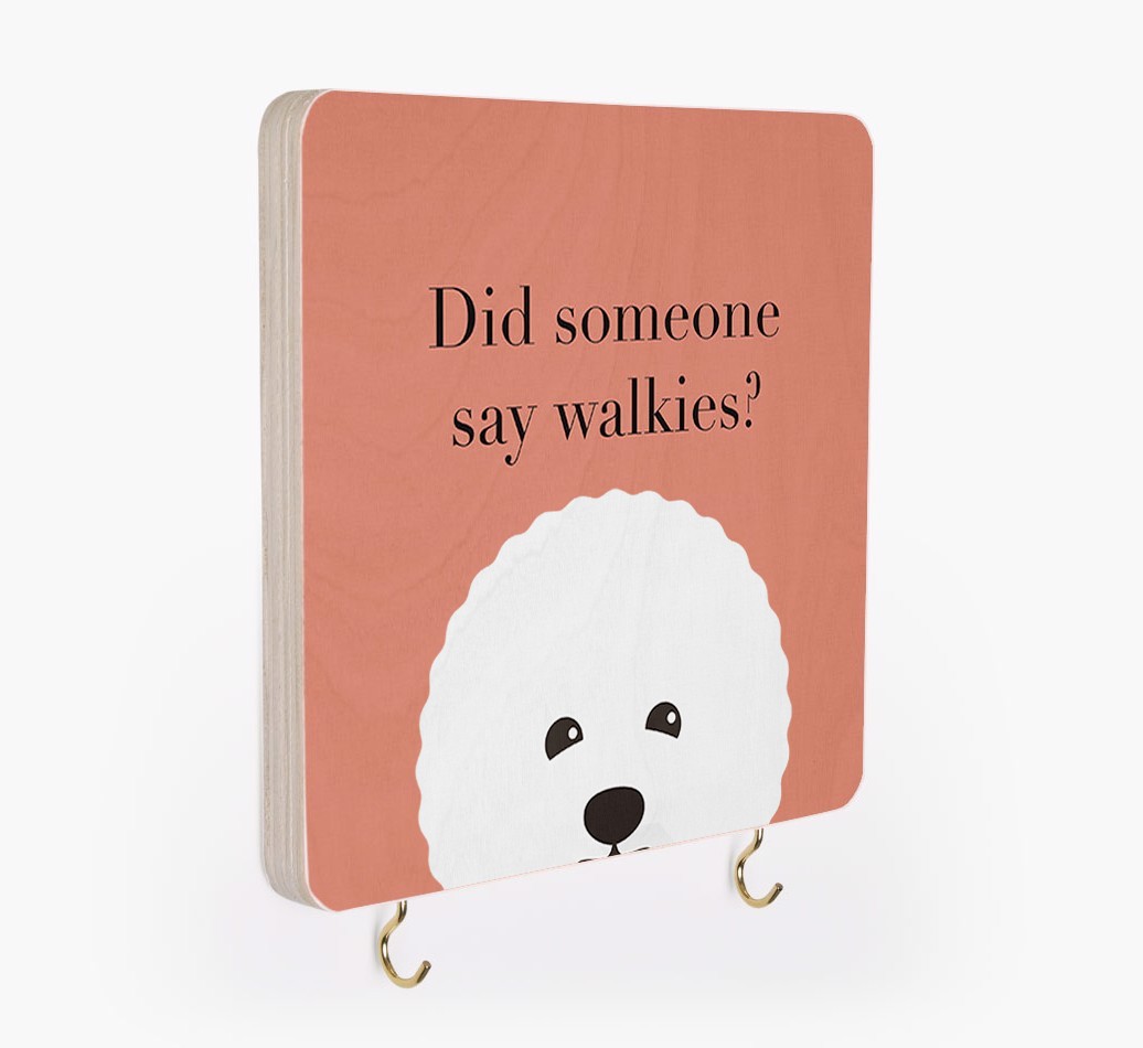'Did Someone Say Walkies?' - Personalized {breedFullName} Lead & Collar Hanger