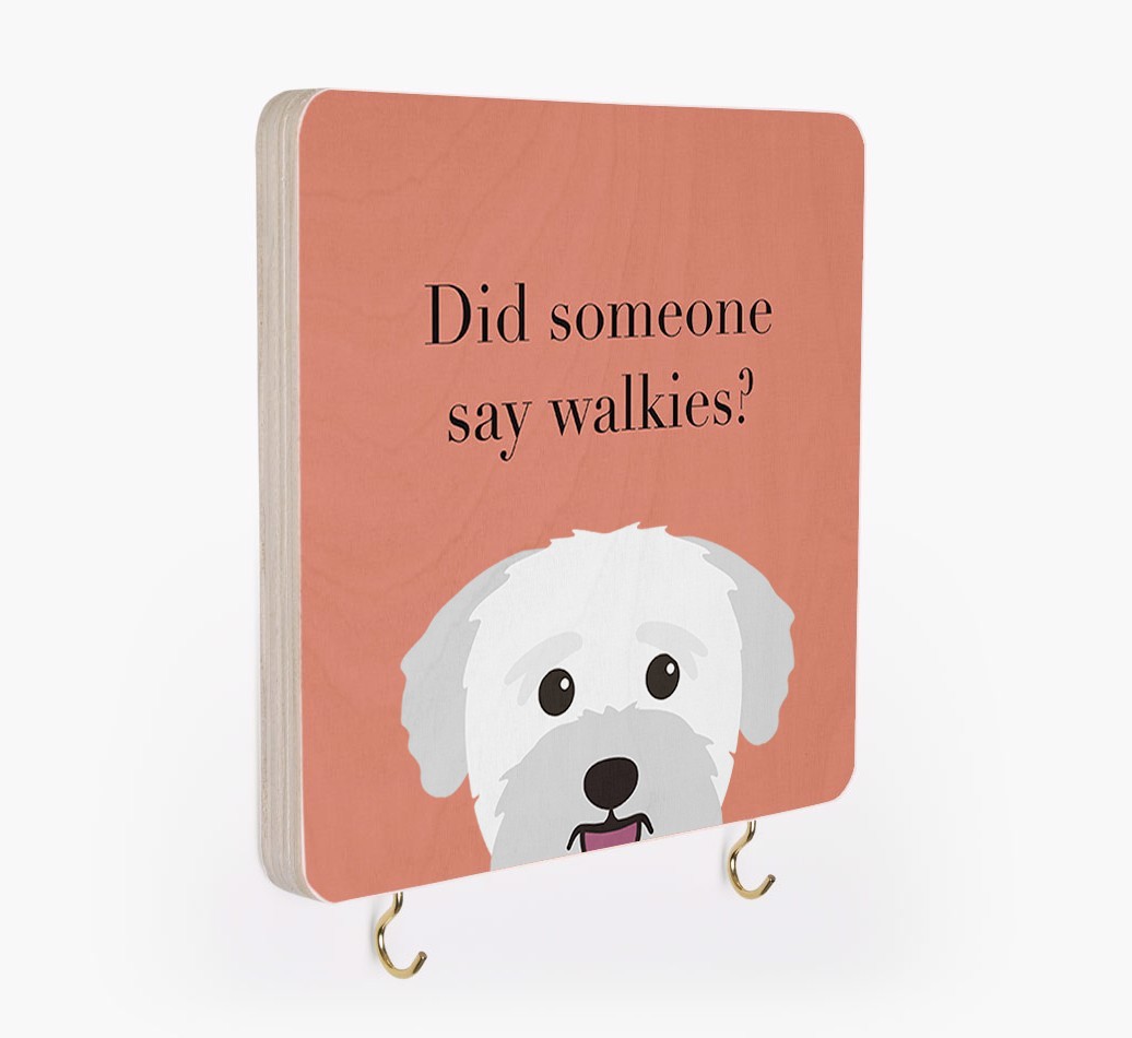 'Did Someone Say Walkies?' - Personalized {breedFullName} Lead & Collar Hanger