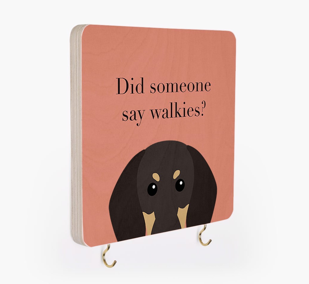 'Did Someone Say Walkies?' - Personalized {breedFullName} Lead & Collar Hanger