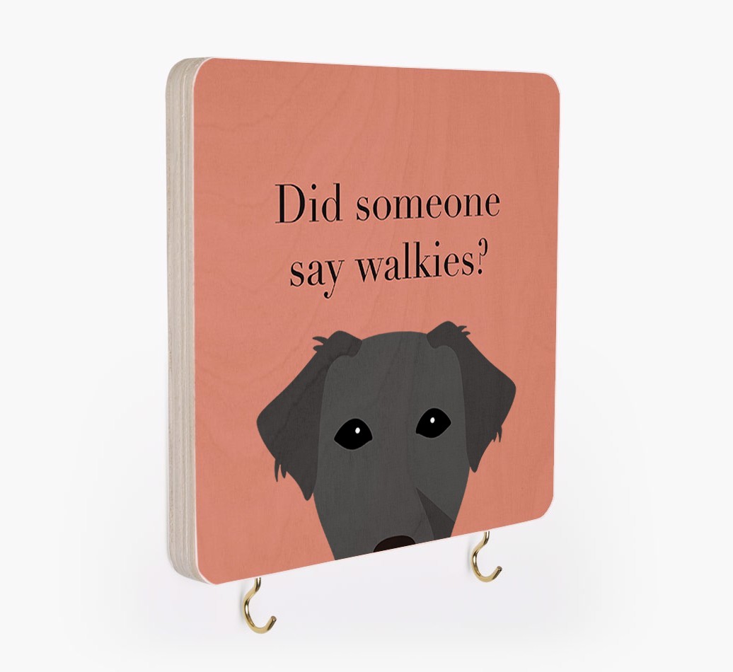 'Did Someone Say Walkies?' - Personalized {breedFullName} Lead & Collar Hanger