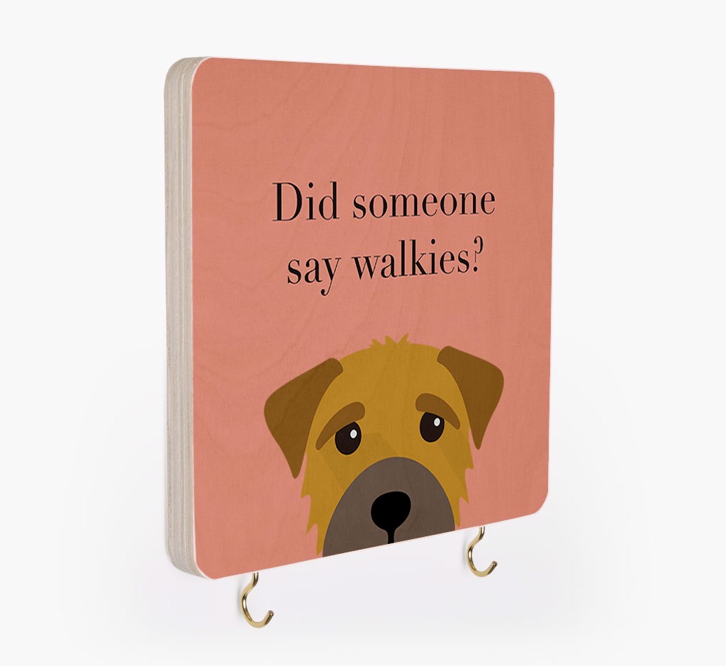'Did Someone Say Walkies?' - Personalized {breedFullName} Lead & Collar Hanger