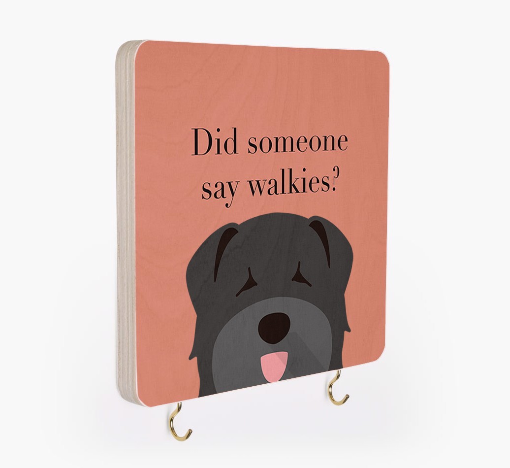 'Did Someone Say Walkies?' - Personalized {breedFullName} Lead & Collar Hanger