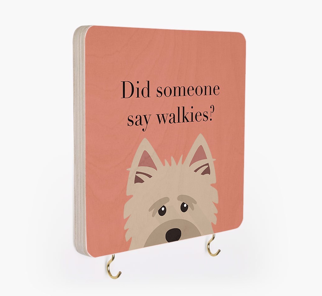 'Did Someone Say Walkies?' - Personalized {breedFullName} Lead & Collar Hanger