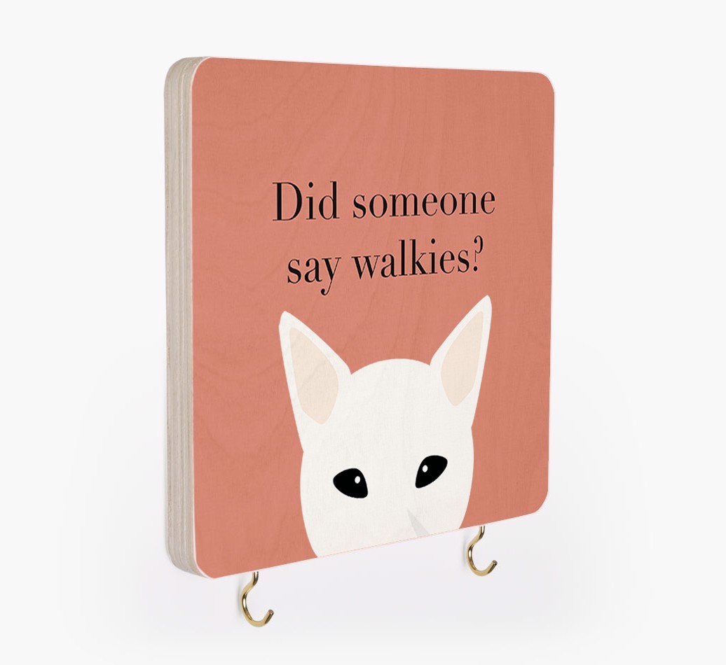 'Did Someone Say Walkies?' - Personalized {breedFullName} Lead & Collar Hanger