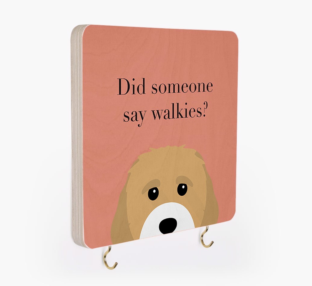 'Did Someone Say Walkies?' - Personalized {breedFullName} Lead & Collar Hanger