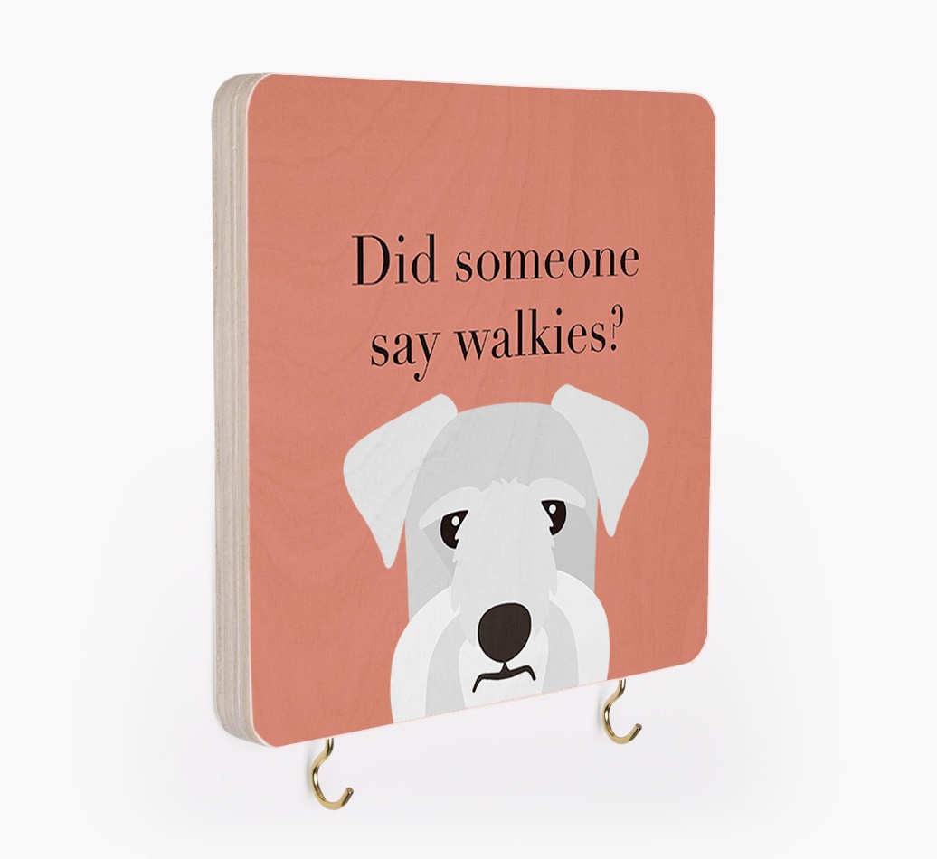 'Did Someone Say Walkies?' - Personalized {breedFullName} Lead & Collar Hanger