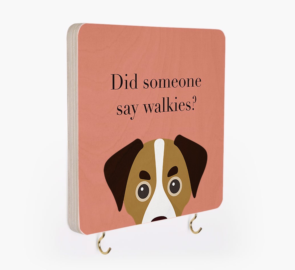 'Did Someone Say Walkies?' - Personalized {breedFullName} Lead & Collar Hanger