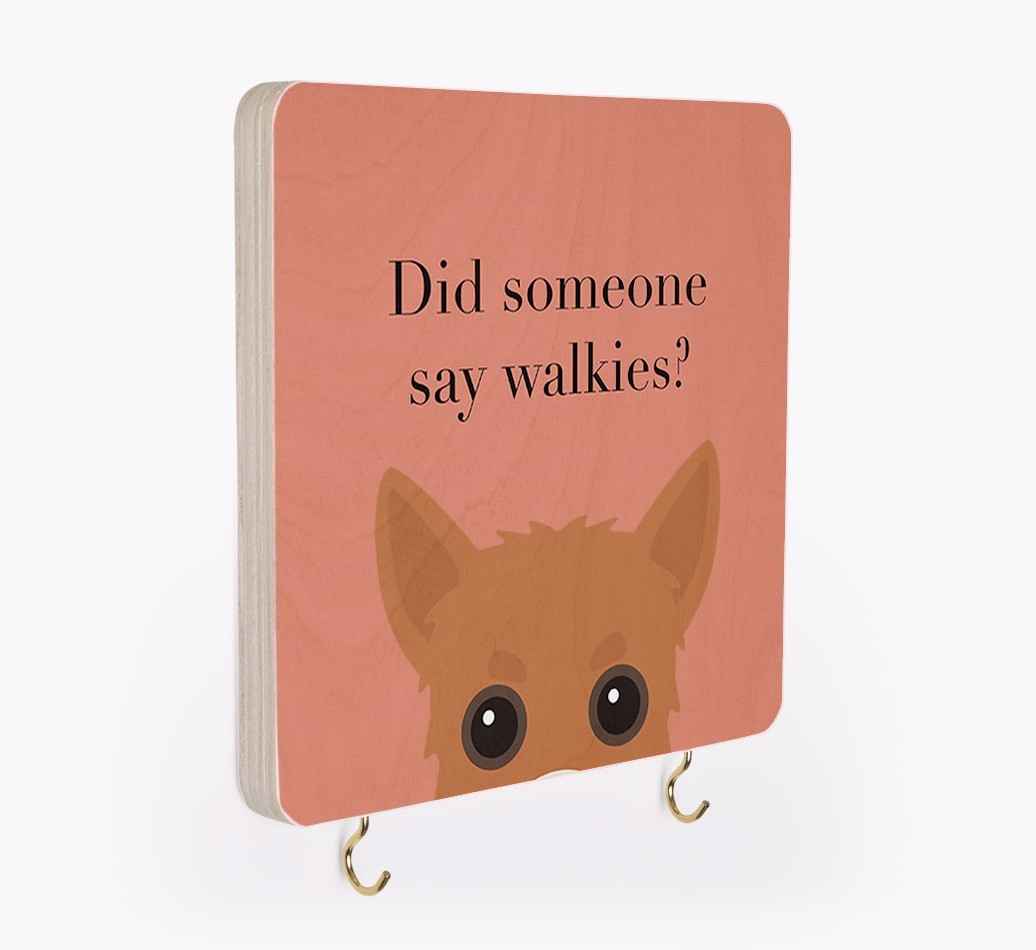 'Did Someone Say Walkies?' - Personalized {breedFullName} Lead & Collar Hanger