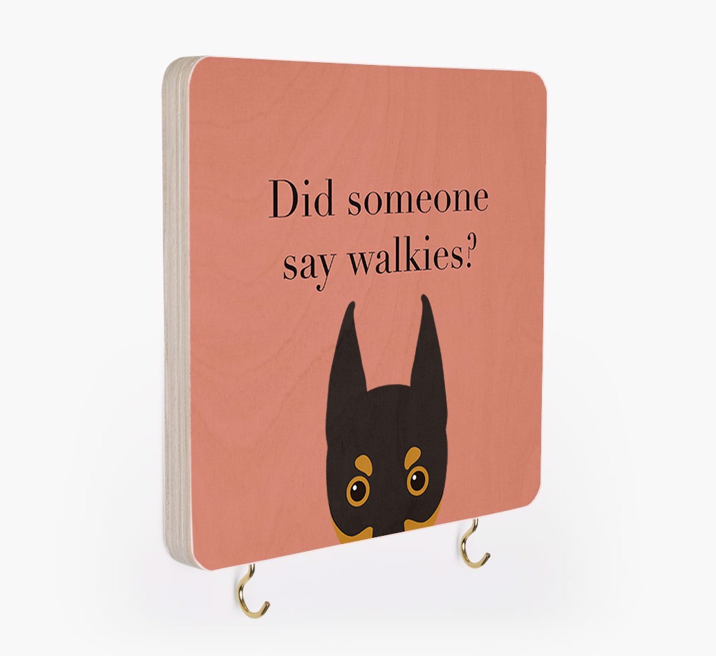 'Did Someone Say Walkies?' - Personalized {breedFullName} Lead & Collar Hanger