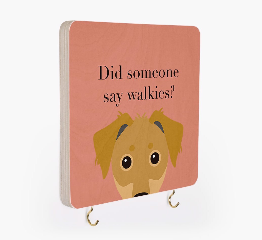 'Did Someone Say Walkies?' - Personalized {breedFullName} Lead & Collar Hanger