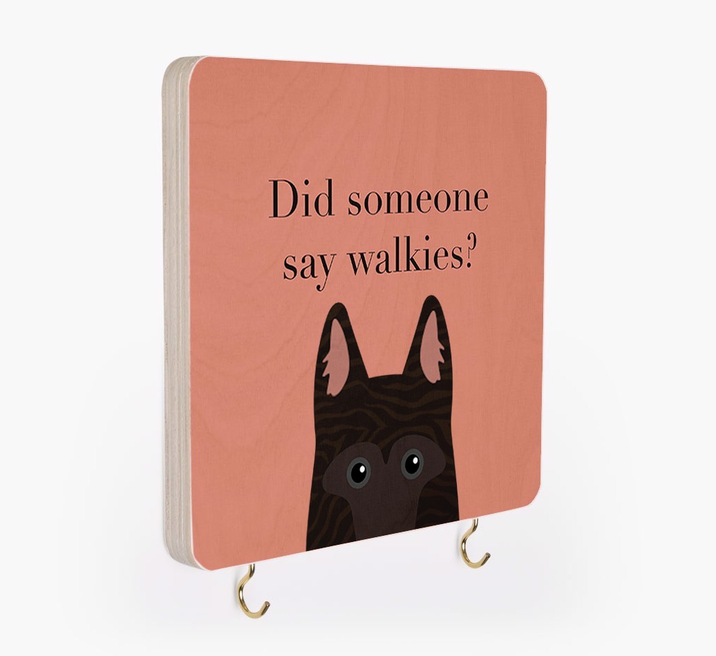 'Did Someone Say Walkies?' - Personalized {breedFullName} Lead & Collar Hanger