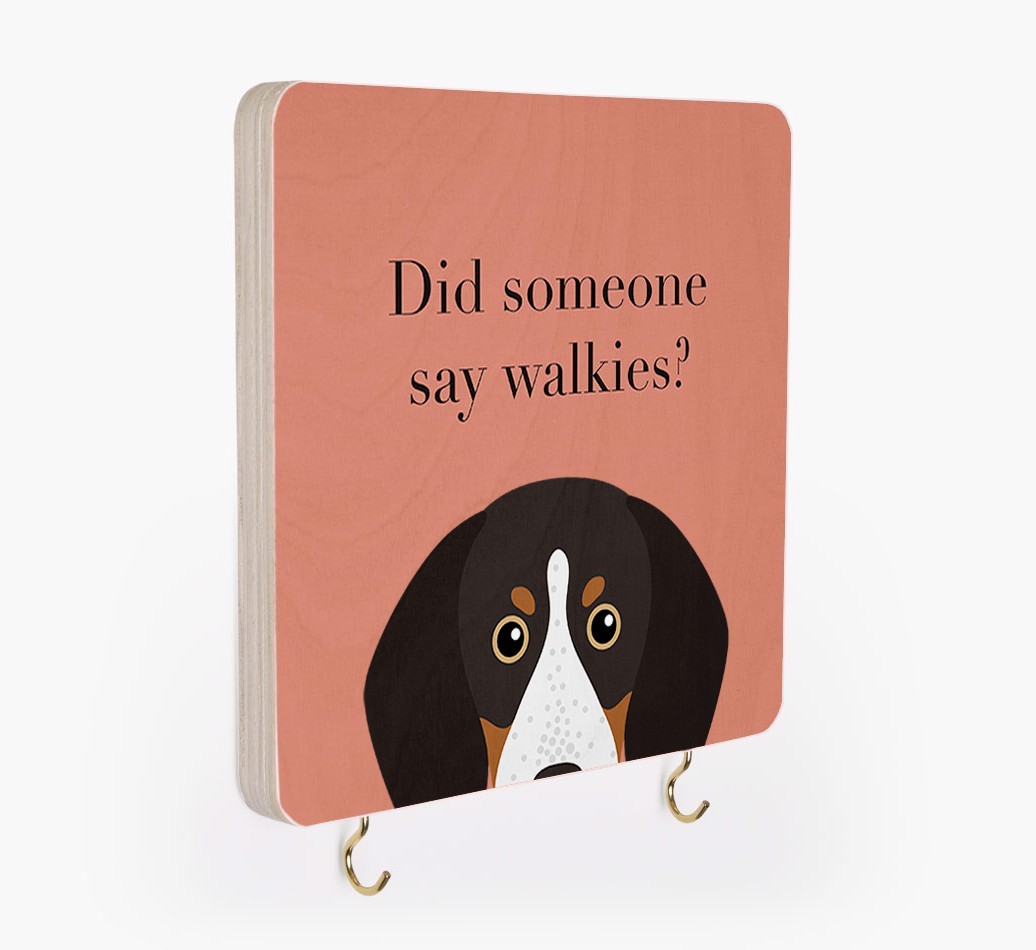 'Did Someone Say Walkies?' - Personalized {breedFullName} Lead & Collar Hanger