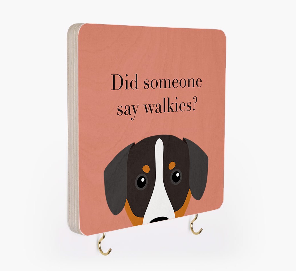 'Did Someone Say Walkies?' - Personalized {breedFullName} Lead & Collar Hanger