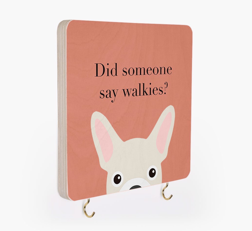 'Did Someone Say Walkies?' - Personalised {breedFullName} Lead & Collar Hanger
