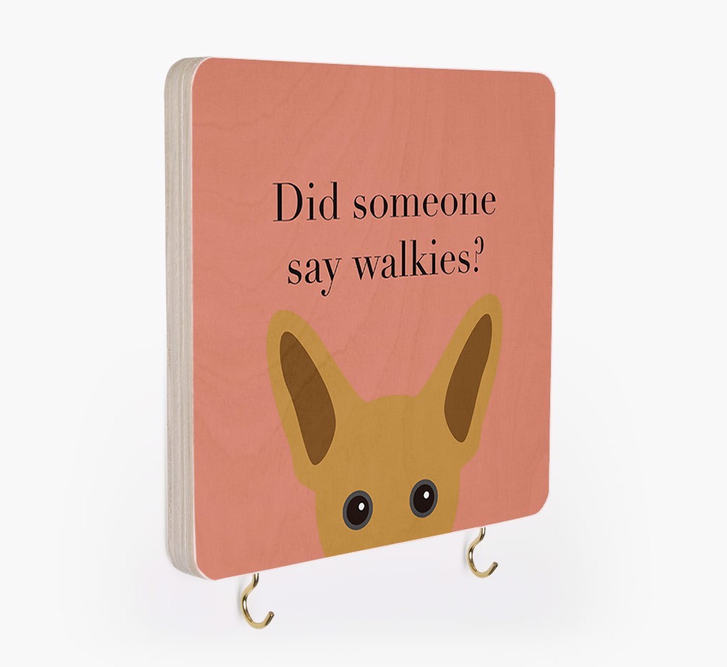 'Did Someone Say Walkies?' - Personalised {breedFullName} Lead & Collar Hanger