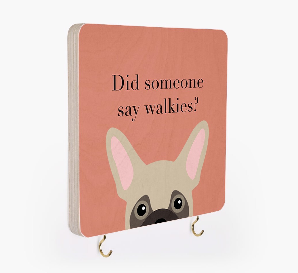 'Did Someone Say Walkies?' - Personalised {breedFullName} Lead & Collar Hanger