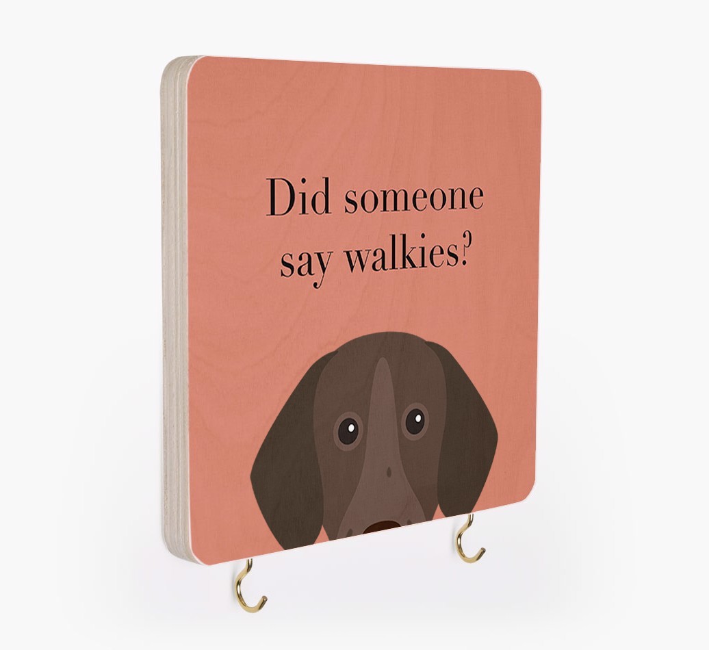'Did Someone Say Walkies?' - Personalized {breedFullName} Lead & Collar Hanger