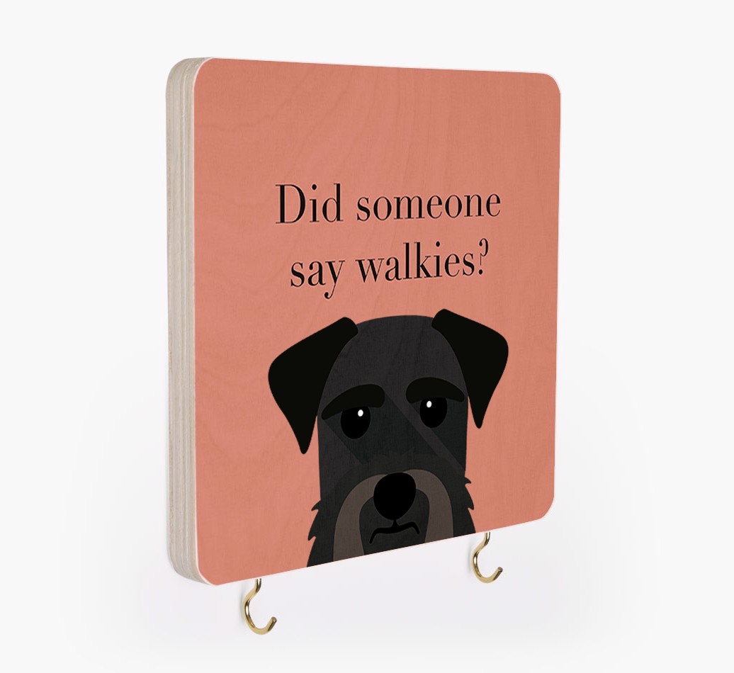 'Did Someone Say Walkies?' - Personalised {breedFullName} Lead & Collar Hanger