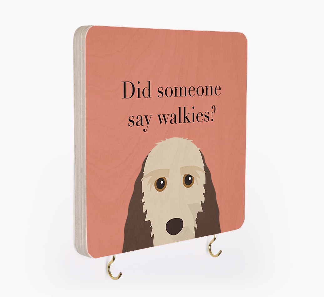 'Did Someone Say Walkies?' - Personalized {breedFullName} Lead & Collar Hanger