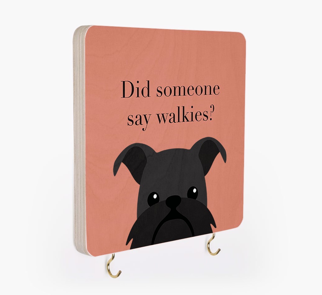 'Did Someone Say Walkies?' - Personalized {breedFullName} Lead & Collar Hanger