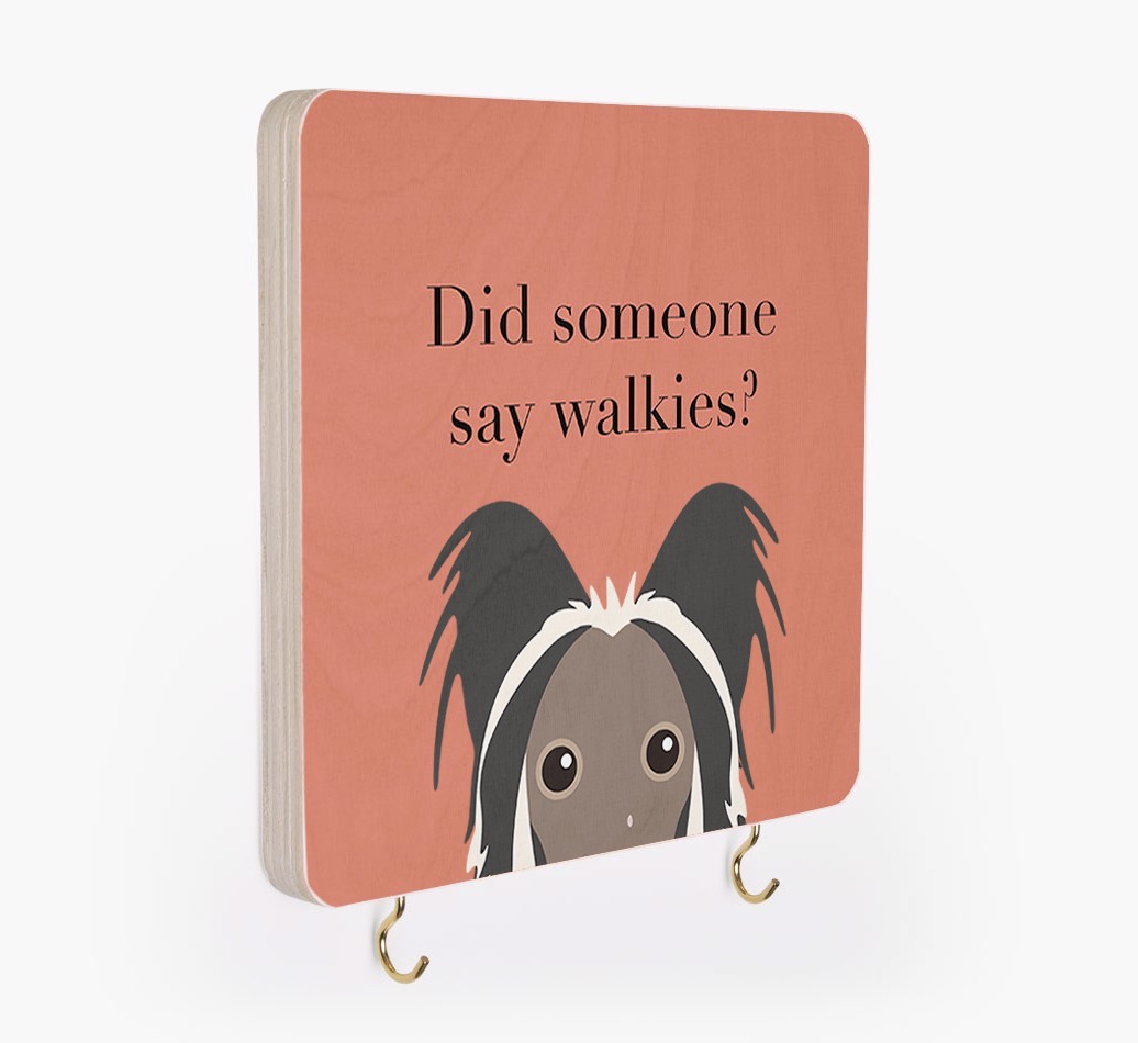 'Did Someone Say Walkies?' - Personalized {breedFullName} Lead & Collar Hanger