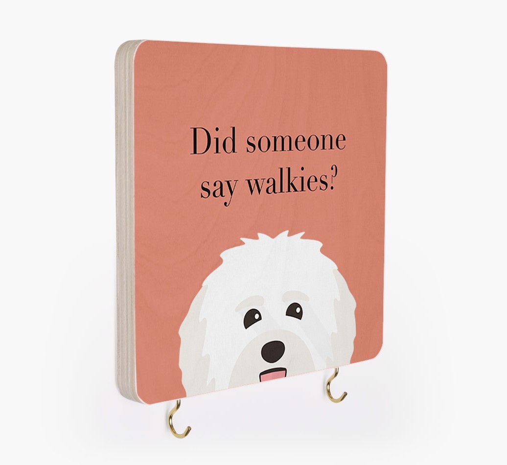 'Did Someone Say Walkies?' - Personalized {breedFullName} Lead & Collar Hanger