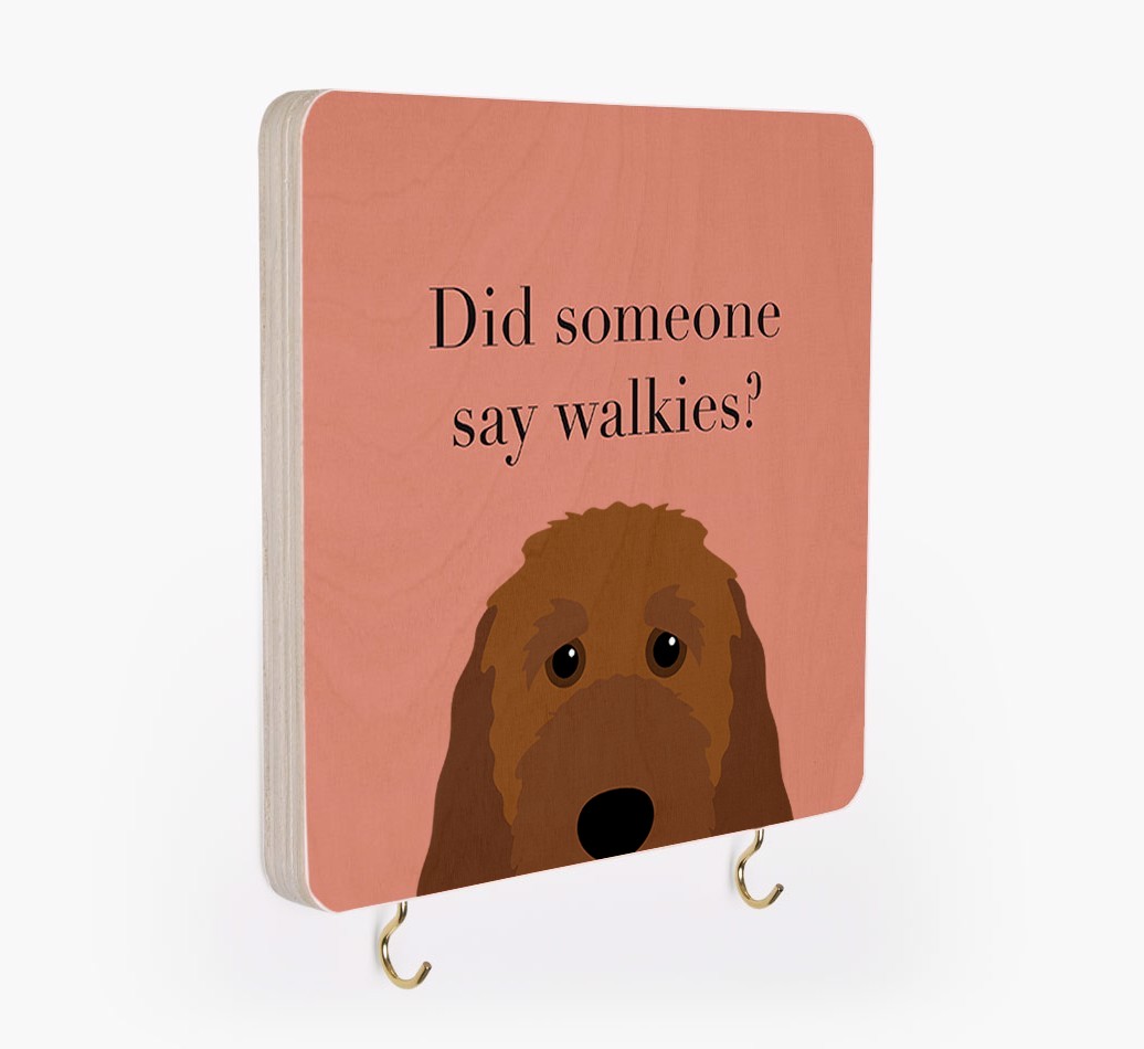 'Did Someone Say Walkies?' - Personalized {breedFullName} Lead & Collar Hanger