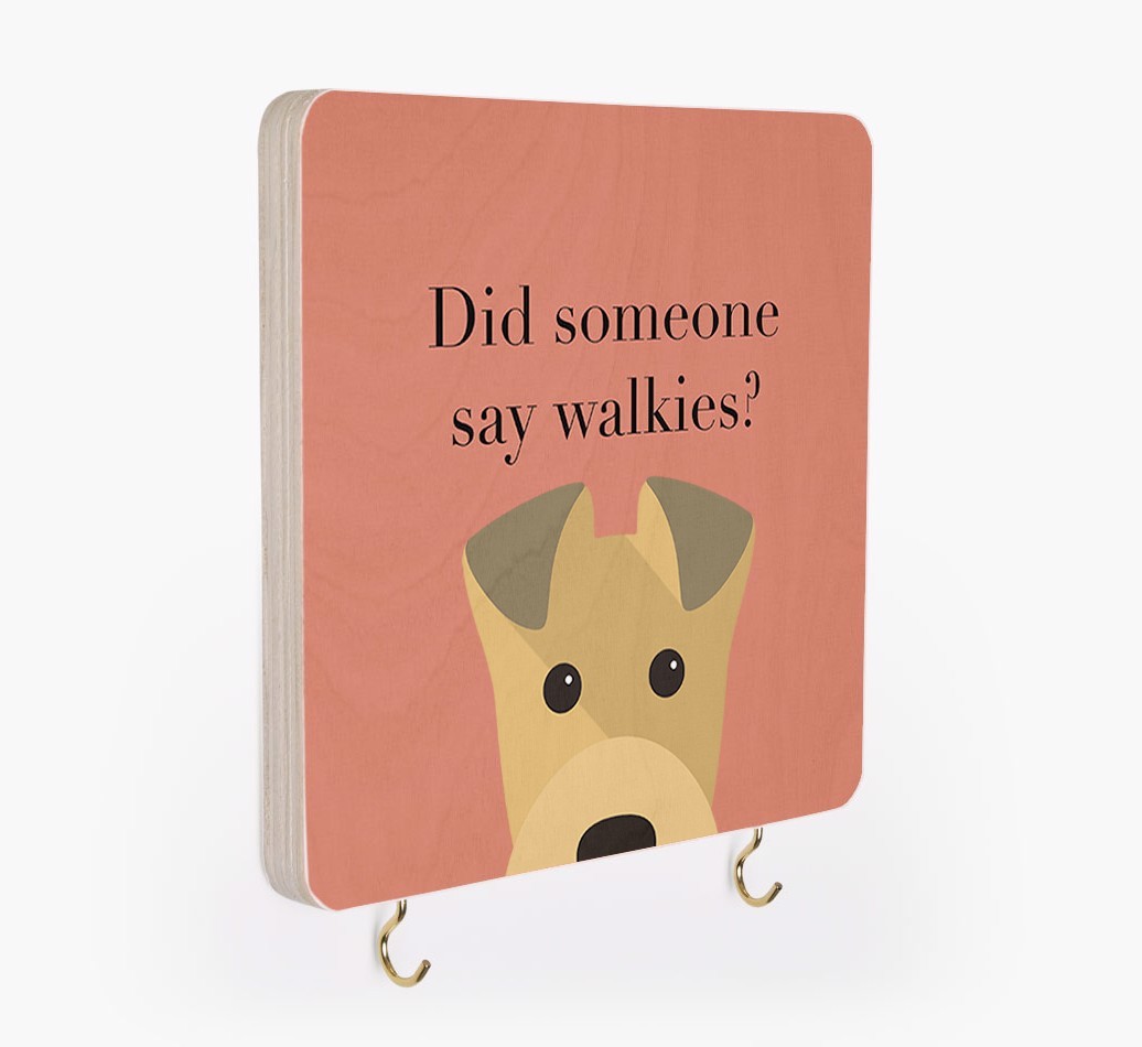 'Did Someone Say Walkies?' - Personalized {breedFullName} Lead & Collar Hanger