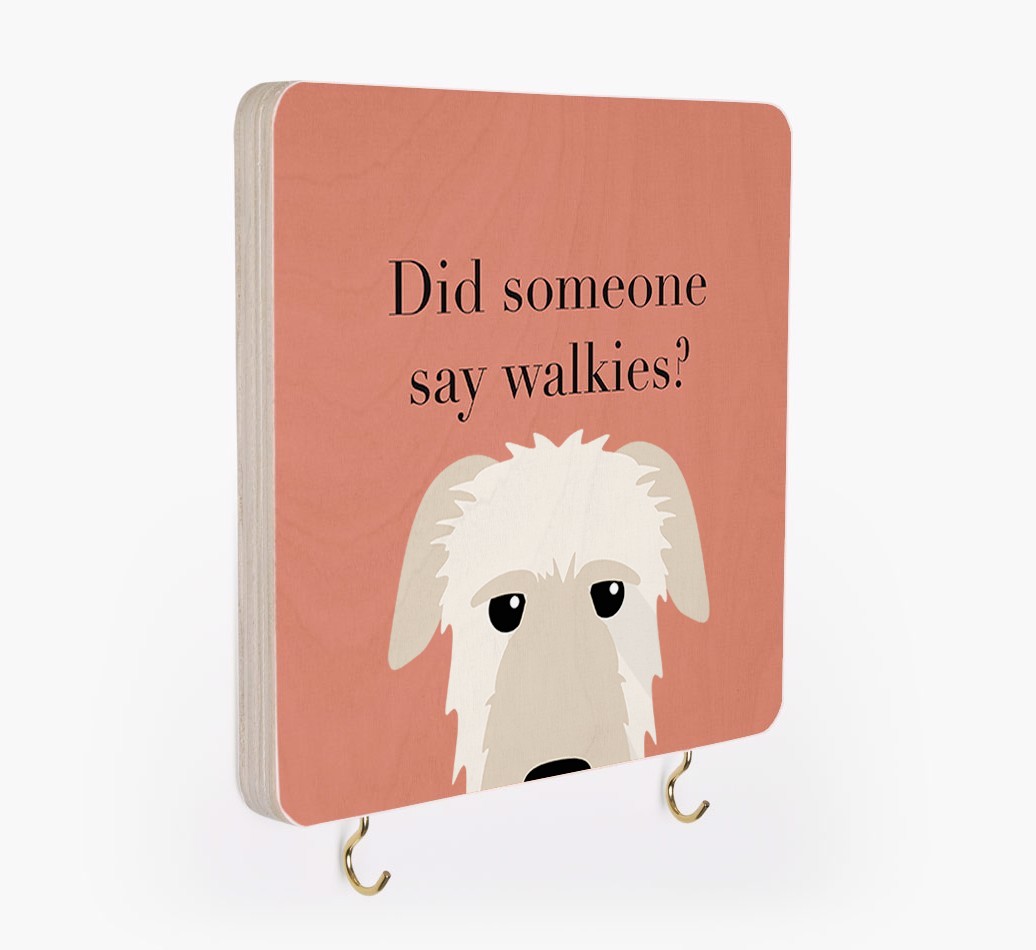'Did Someone Say Walkies?' - Personalised {breedFullName} Lead & Collar Hanger